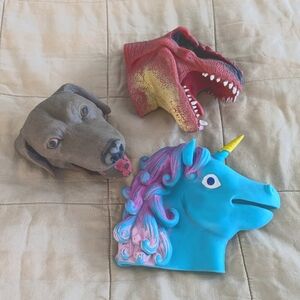 3 rubber hand puppets